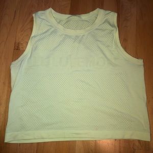 lululemon yellow muscle crop tank